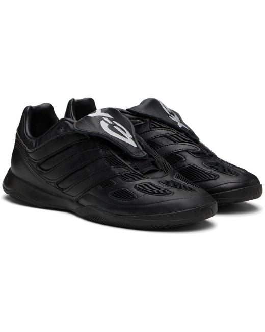 Y-3 Black Leather Predator Precision Sneakers for men