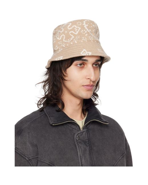 Rhude Multicolor Beige Knit Bucket Hat for men