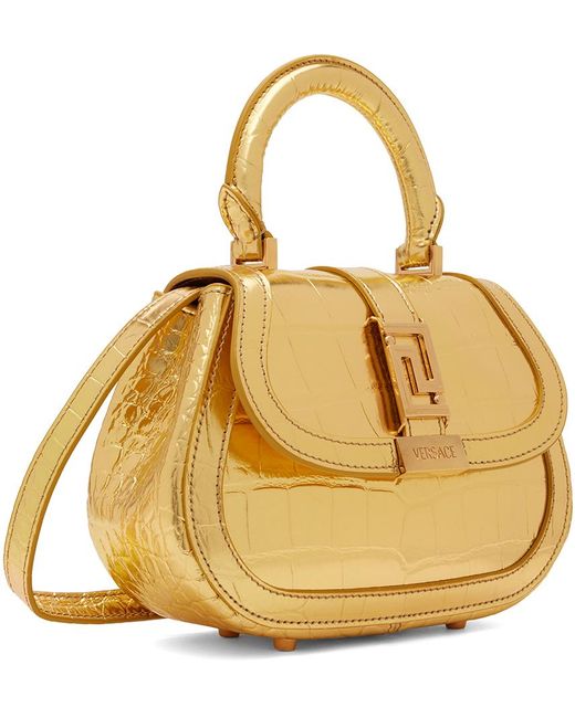Versace Metallic Gold Mini Greca Goddess Bag