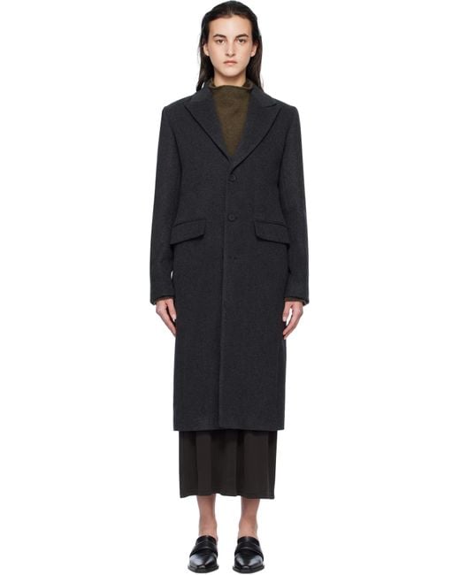 Filippa K Black 93 Slim Wool Coat