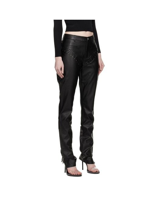 Miaou Black Hannah Jewett Edition Jet Faux-Leather Trousers