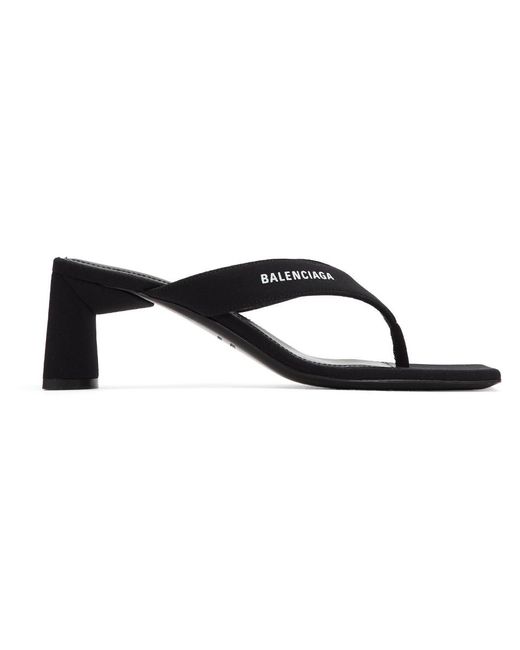 Balenciaga Black Flip Flop Heels | Lyst UK