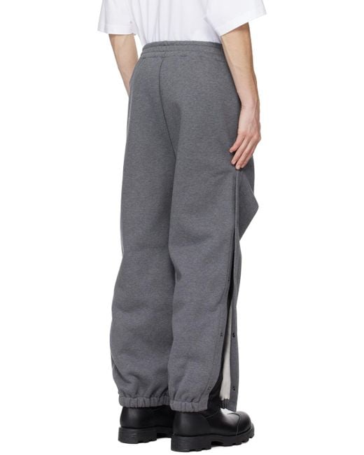 Y. Project Black Gray Layered Sweatpants for men