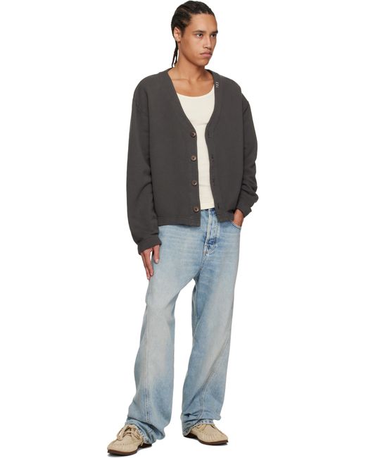 メンズ The Elder Statesman グレー Daily カーディガン Black