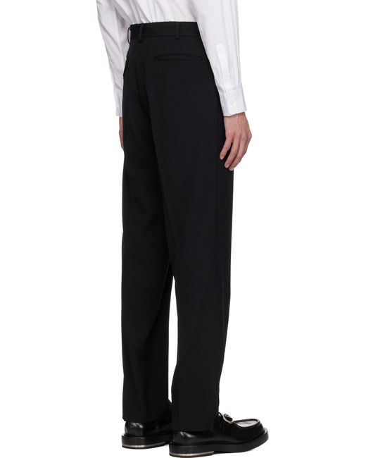 メンズ Comme des Garçons ブラック ウールギャバジン トラウザーズ Black