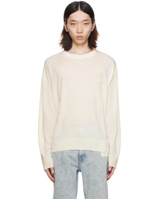 Wooyoungmi Off-white Asymmetric Hem Sweater for men