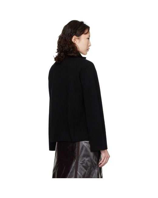 Loulou de Saison Black Gabi Zipped Cashmere Sweater