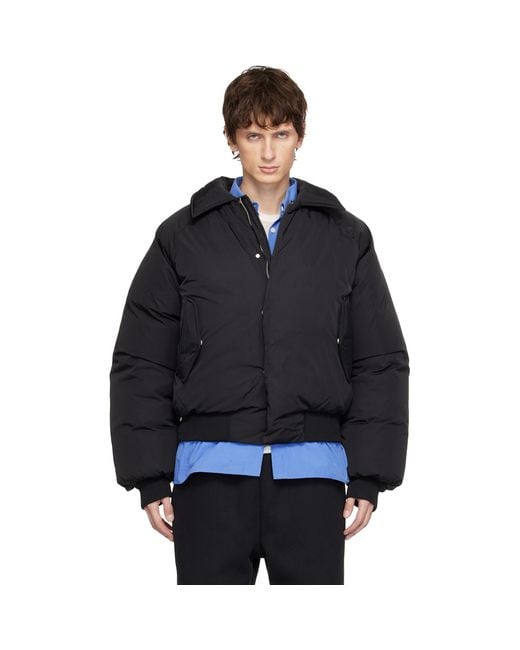 Seventh Black Nylon Aero Bomber Jacket for men