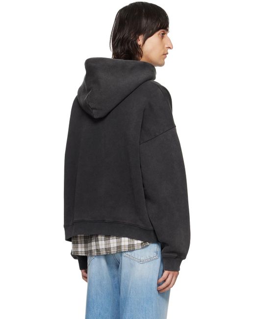 Acne Black Graphic Hoodie for men
