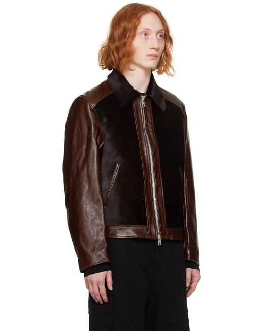 Our Legacy Black Brown Andalou Leather Jacket for men