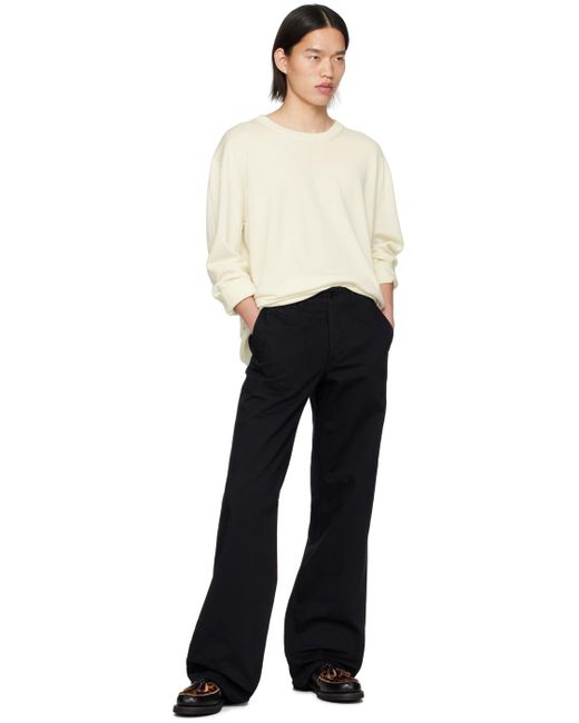 Husbands Blue Wide High-waisted Trousers for men