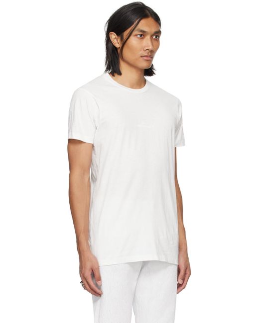T-shirt blanc à logo inversé Maison Margiela pour homme en coloris White