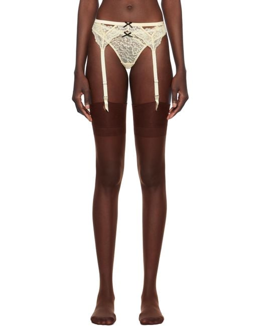 Fleur du Mal イエロー Bianca レース ガーターベルト Black
