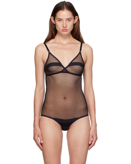 Yasmine Eslami Black Serena Bodysuit