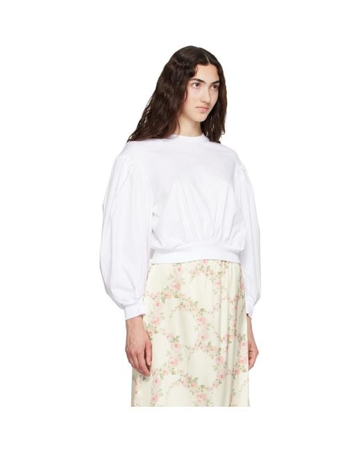 Simone Rocha White Puff Sleeve Balloon Top