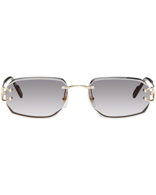 Cartier Black Gold & Gray 'signature C De ' Ct0468s Sunglasses for men