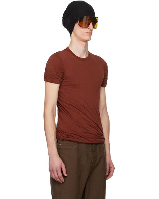 Rick Owens Red Burgundy Double T-shirt for men