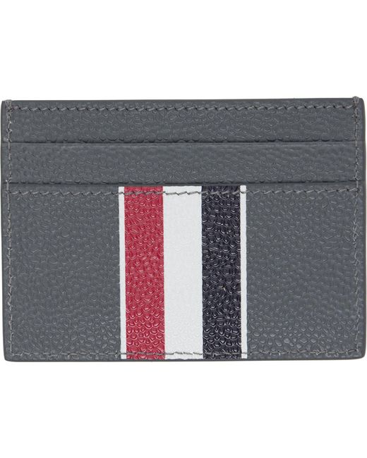Thom Browne Black Rwb Stripe Double Sided Card Holder for men