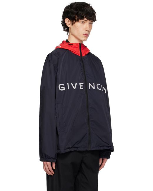 Givenchy Blue Navy Hooded Jacket for men