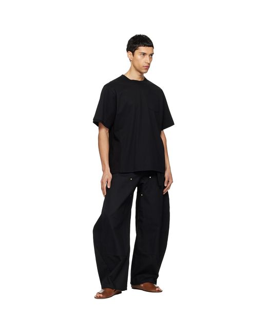 Sacai Black Cotton Jersey T-Shirt for men