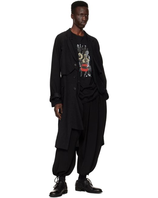 T-shirt à manches longues noir à image imprimée Yohji Yamamoto pour homme en coloris Black