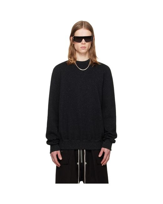 Rick Owens Black Tower Crewneck Sweatshirt for men