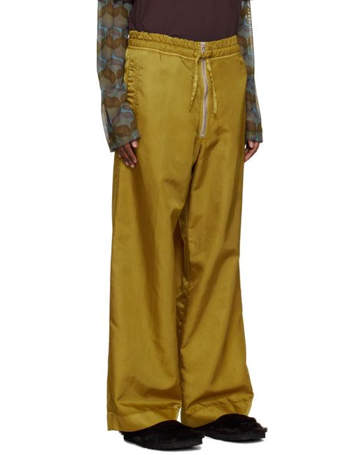 Dries Van Noten Yellow Overdyed Trousers for men