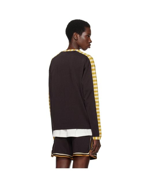 Bode Black Medalist Appliqué Long Sleeve T-Shirt