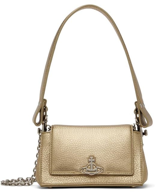 Vivienne Westwood Metallic Gold Small Hazel Bag