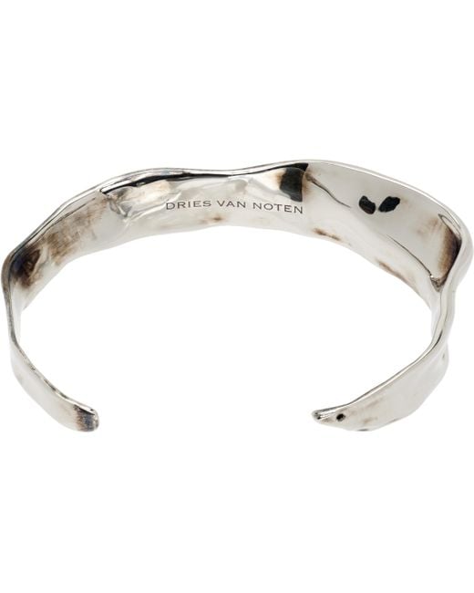DRIES VAN NOTEN レザー　ブレスレット　バングル メンズ Dries Van Noten Anatomic バングルブレスレット ブラック | Lyst