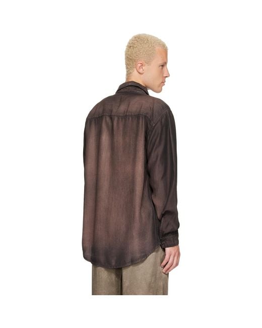 DIESEL Brown Fluid Shirt for men