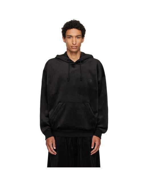 Y-3 Black Velvet Corduroy Hoodie for men