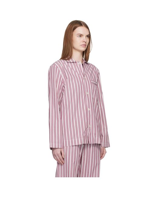 Tekla Pink Off- Poplin Long-Sleeved Pyjama Shirt