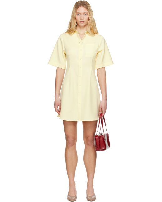 Robe Courte À Manches Courtes Jaune En Laine AMI en coloris Black