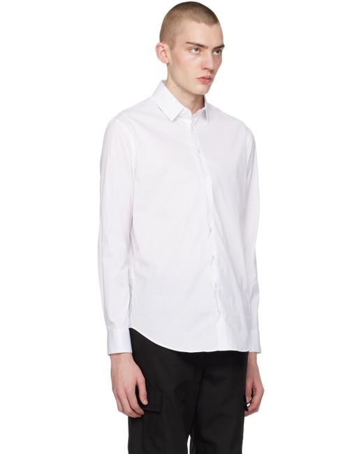 メンズ Giorgio Armani ホワイト スリムフィットシャツ White