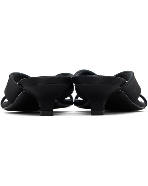 Totême Black Bow Satin Sandals