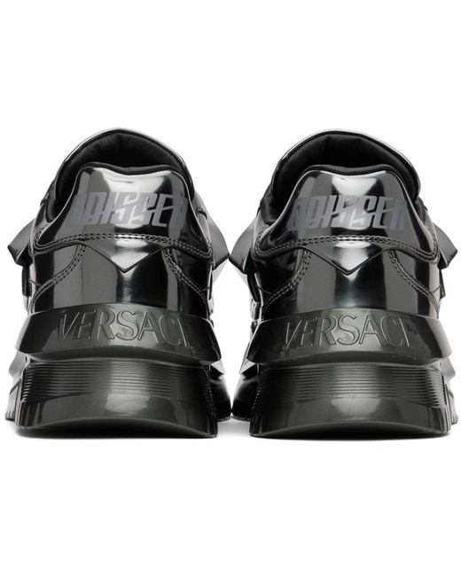 Baskets odissea gris acier Versace pour homme en coloris Black