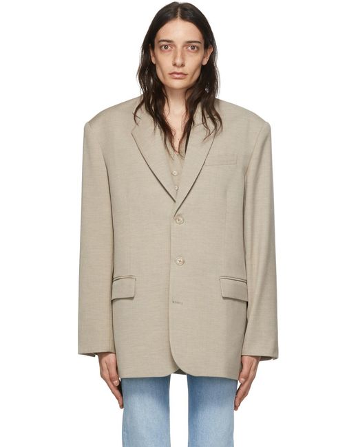 Frankie Shop Natural Taupe Gelso Blazer
