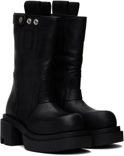 Rick Owens Black Porterville Pull On Bogun Boots