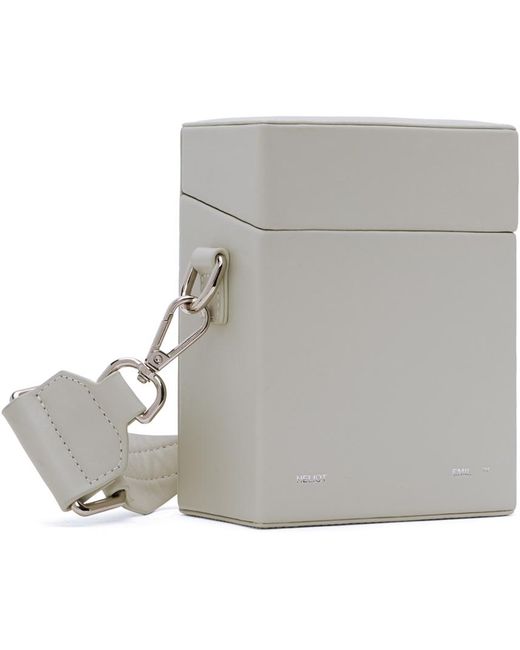 HELIOT EMIL Gray Leather Carabiner Box Bag for men