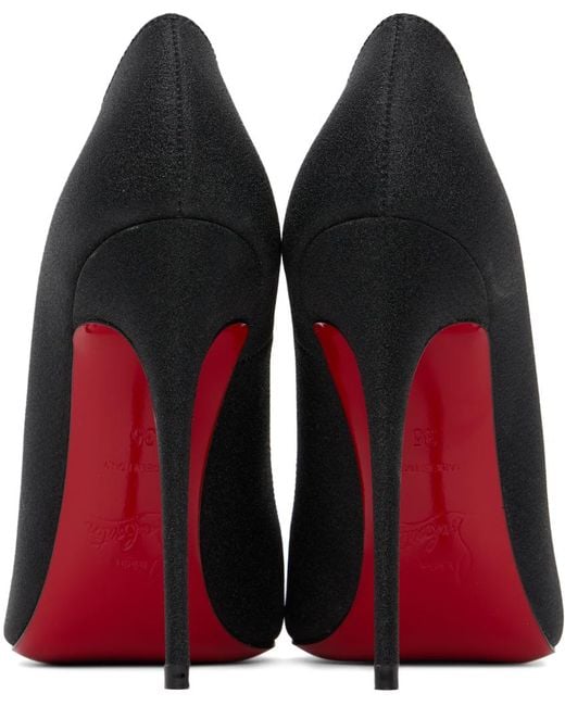 Christian Louboutin Black So Kate 120 Glitter Leather Pump