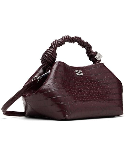 Ganni Purple Croco Small Bou Bag