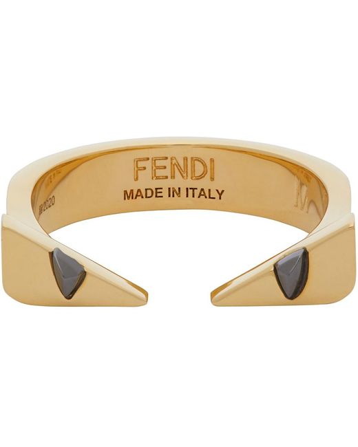 Fendi Metallic Bug Eyes Ring for men