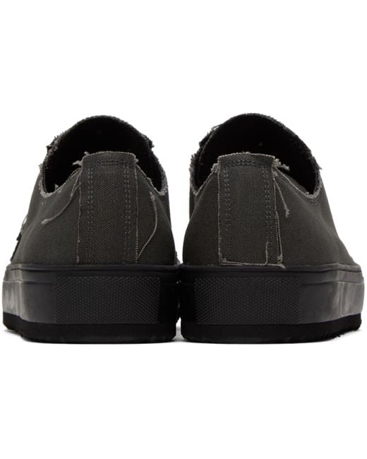 Yohji Yamamoto Gray Raw Edge Sneakers in Black for Men | Lyst