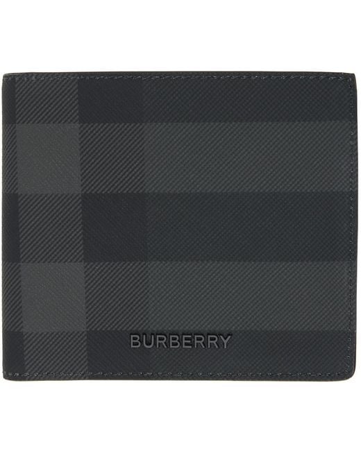 Burberry Black & Gray Check Wallet for men