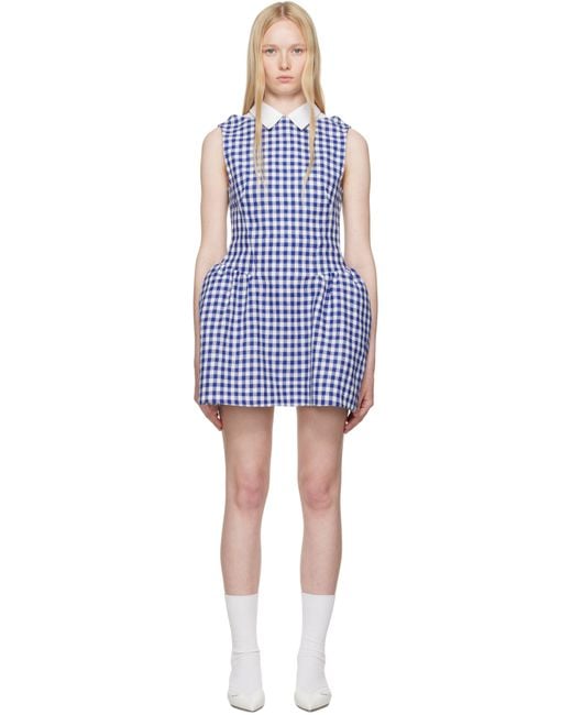 ShuShu/Tong Black Shirtneck Patchwork Sleeveless Minidress