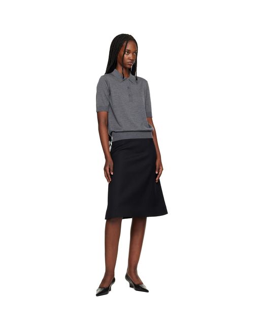 Loulou de Saison Black Migo Fluid Cashmere Polo