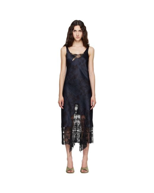Collina Strada Black Anemone Midi Dress
