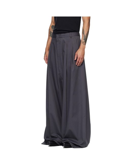 Lu'u Dan Black Lowline Trousers for men