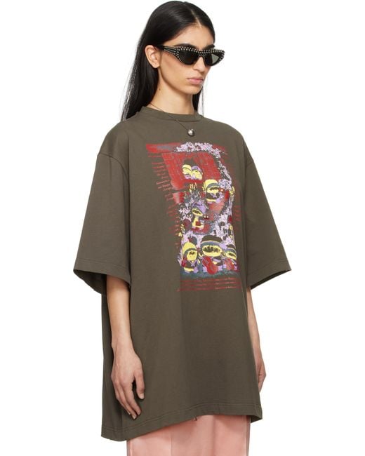Jenny Fax グレー Retro Cartoon Basic Tシャツ Gray